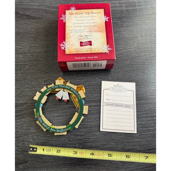 Hallmark Keepsake Christmas Holiday Ornament Sew Merry Sew Bright 2004 VTG - Picture 2 of 3